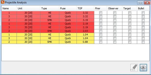 ∆ Image VBS2Fires_19: Fires Projectile Analysis Window