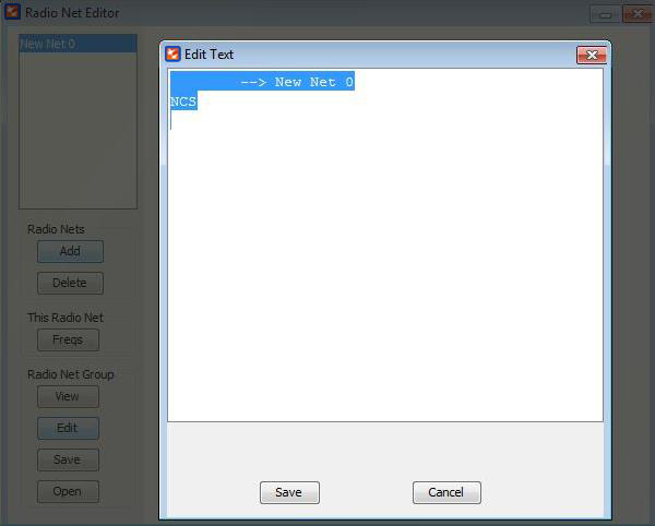 ∆ Image VBS2Fires_61: FIRES Radio Net Editor Import Text window