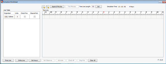 Δ Image VBS2Fires_4c: Fire Schedule Worksheet panel