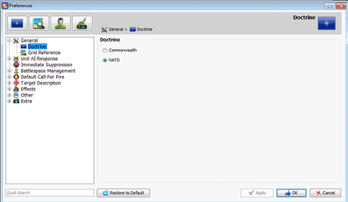 ∆ Image VBS2Fires_30a: Fires General Settings Window