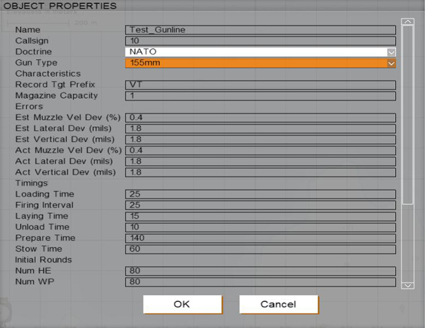 ∆ Image 13b: VBS2 Object Properties view of the VBS2Strike asset - Rotary-Wing